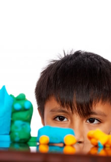 Boy using Playdough